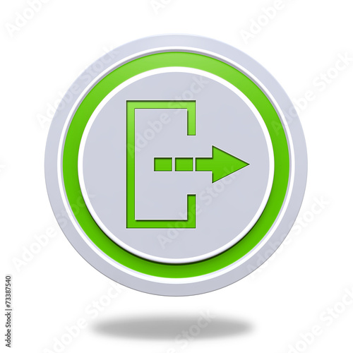Logout circular icon on white background
