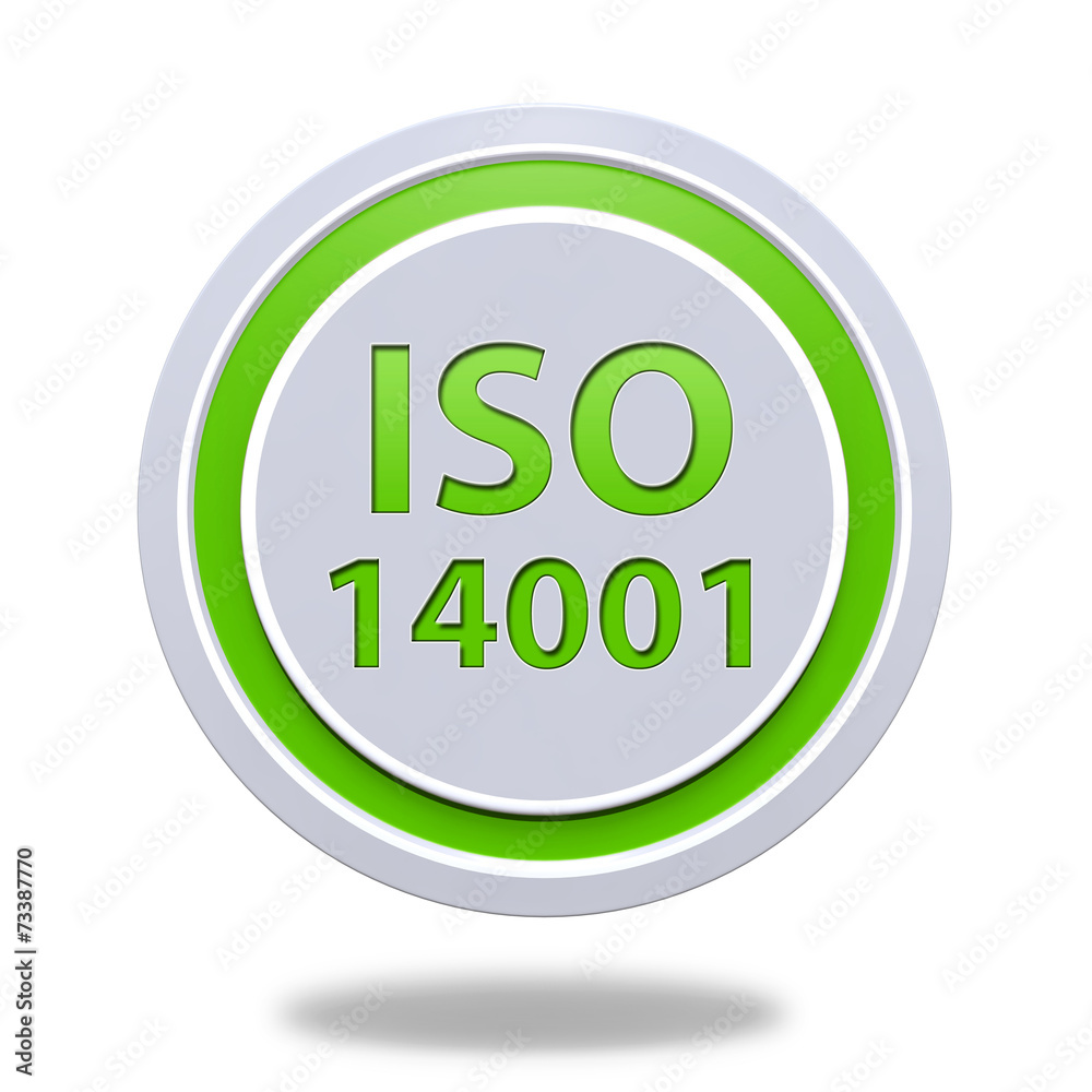 Iso 14001 circular icon on white background Iso 14001 circular icon on white background