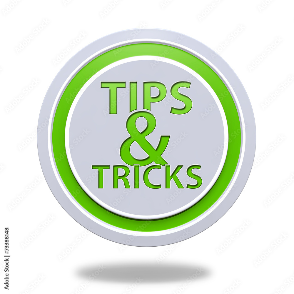 Tips & tricks circular icon on white background Tips & tricks circular icon on white background
