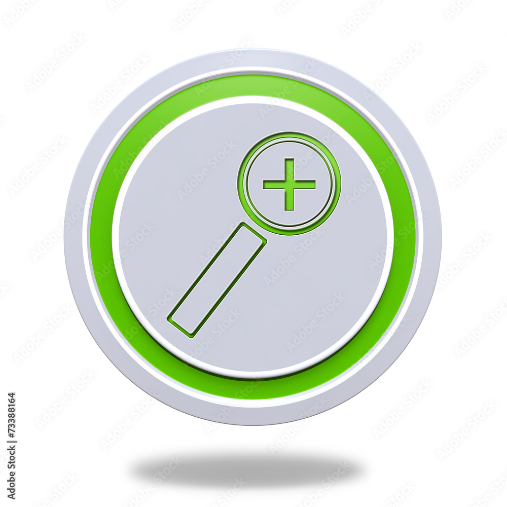 Zoom in circular icon on white background Zoom in circular icon on white background