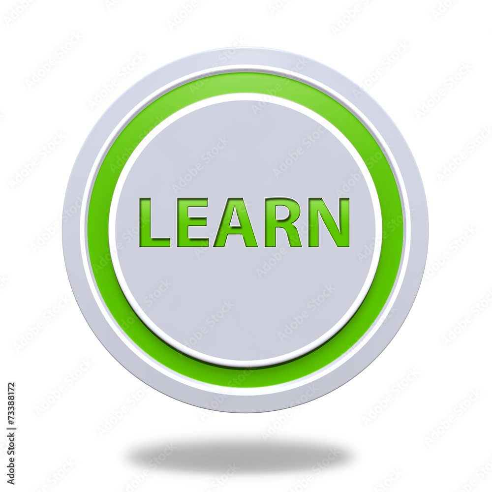 Learn circular icon on white background Learn circular icon on white background
