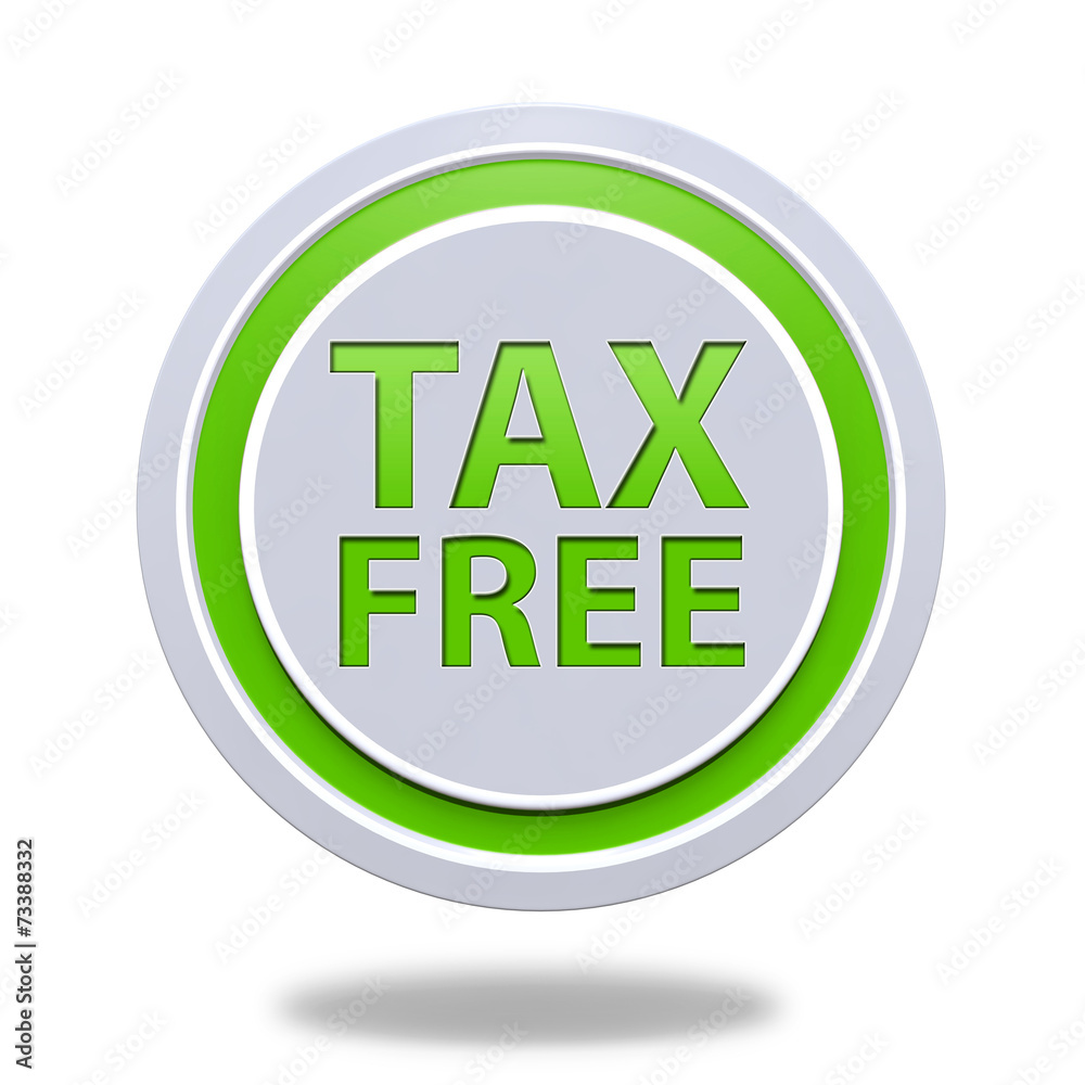 Tax free circular icon on white background Tax free circular icon on white background