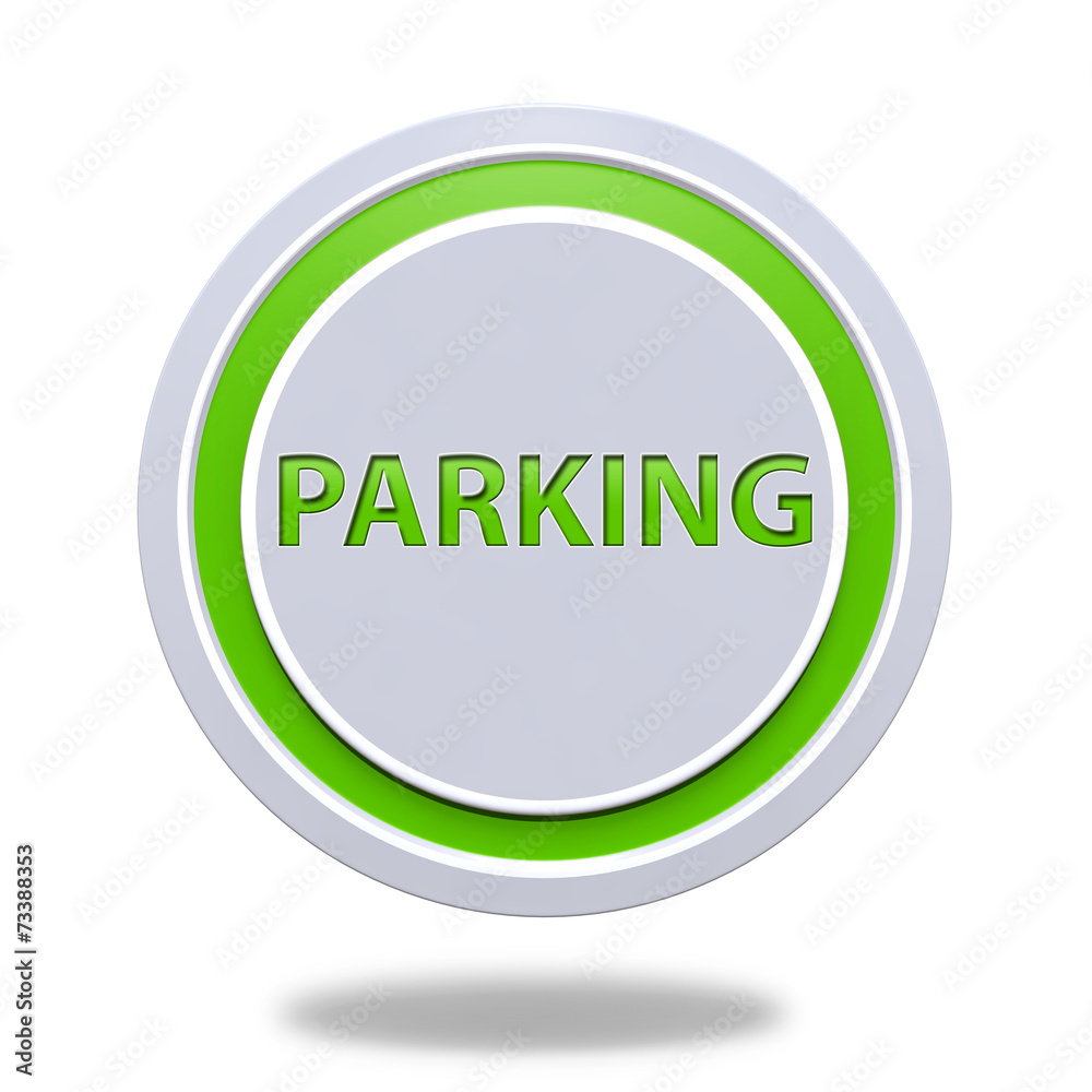 Parking circular icon on white background Parking circular icon on white background