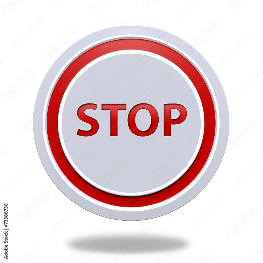 stop circular icon on white background stop circular icon on white background