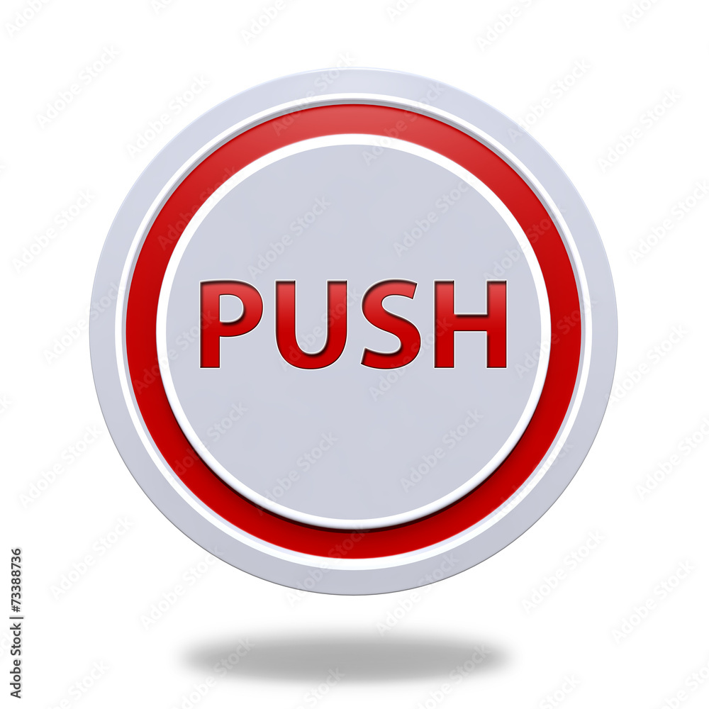 push circular icon on white background push circular icon on white background