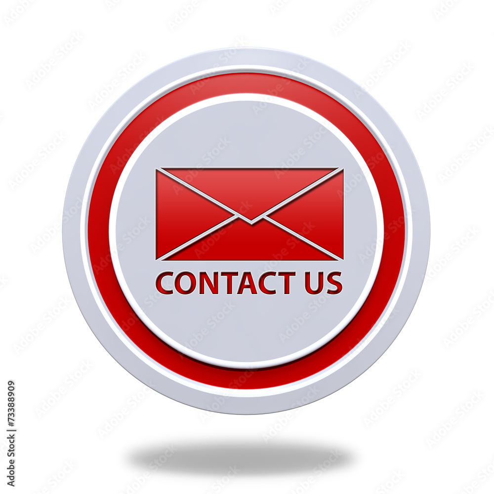 Contact us circular icon on white background Contact us circular icon on white background