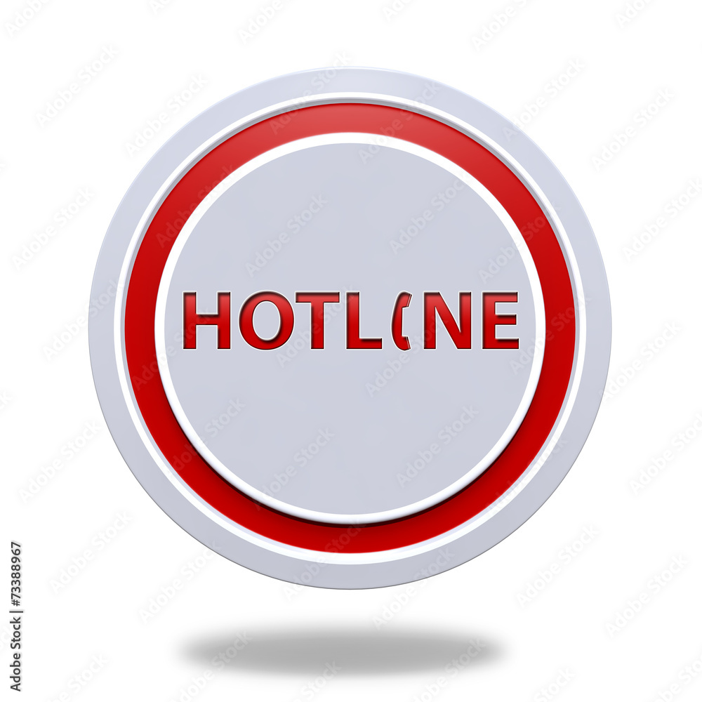 Hotline circular icon on white background Hotline circular icon on white background