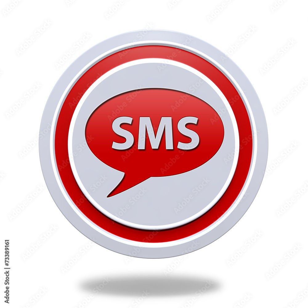 sms circular icon on white background sms circular icon on white background