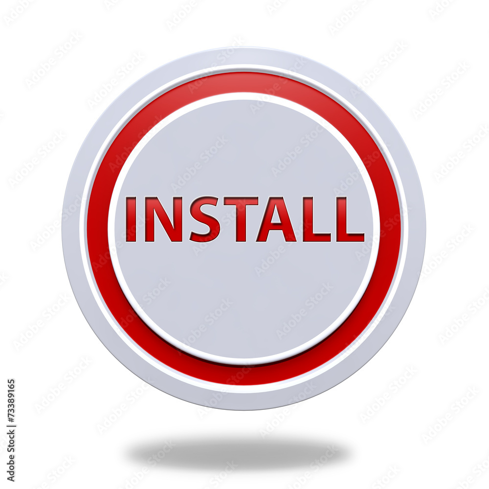 Installation circular icon on white background Installation circular icon on white background