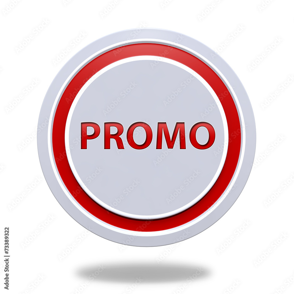 Promo circular icon on white background Promo circular icon on white background