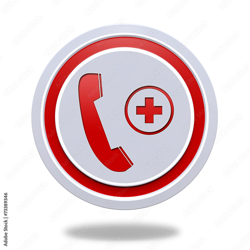 Emergencycircular icon on white background Emergencycircular icon on white background