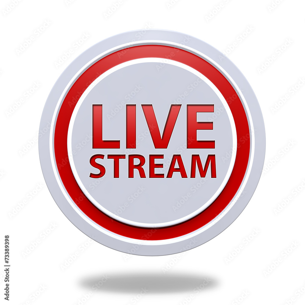 Live stream circular icon on white background Live stream circular icon on white background