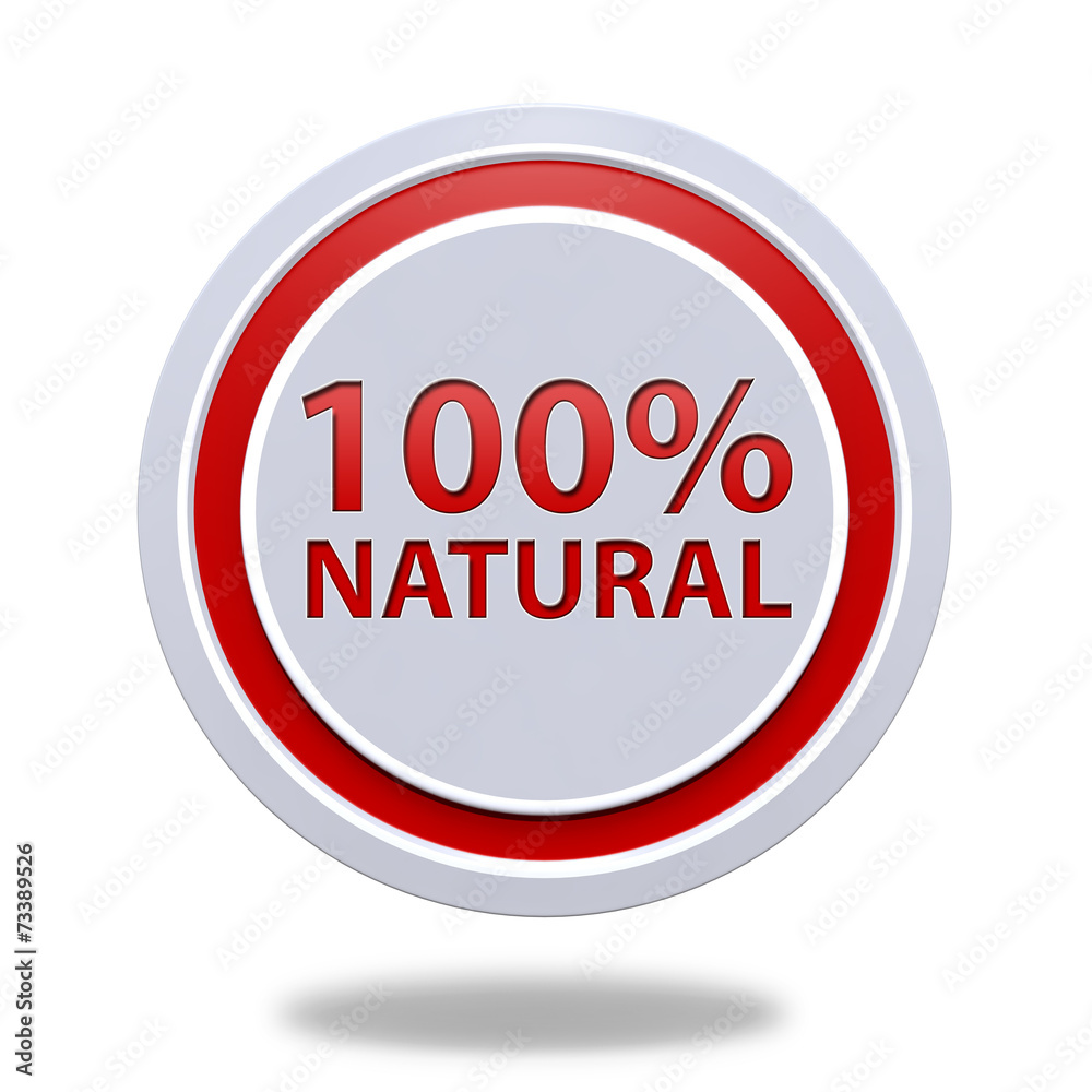 100% natural circular icon on white background 100% natural circular icon on white background