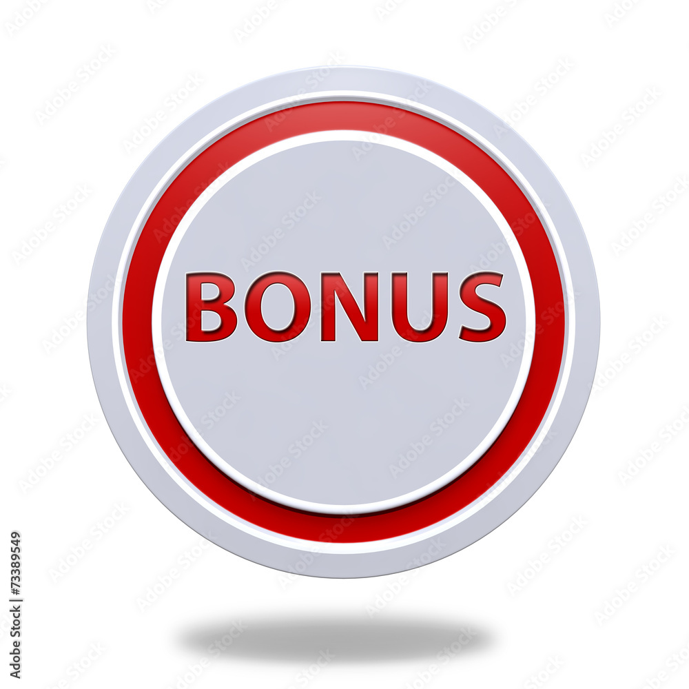 Bonus circular icon on white background Bonus circular icon on white background