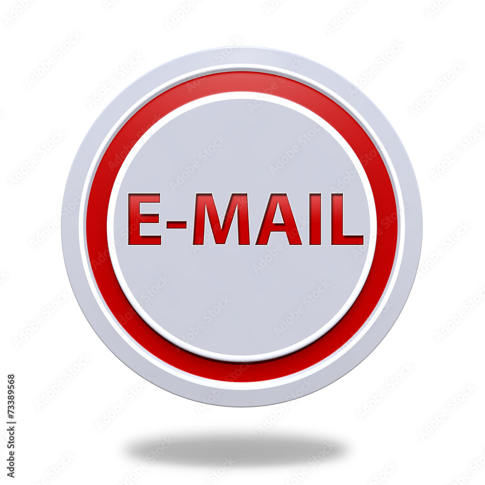 E-mail circular icon on white background E-mail circular icon on white background