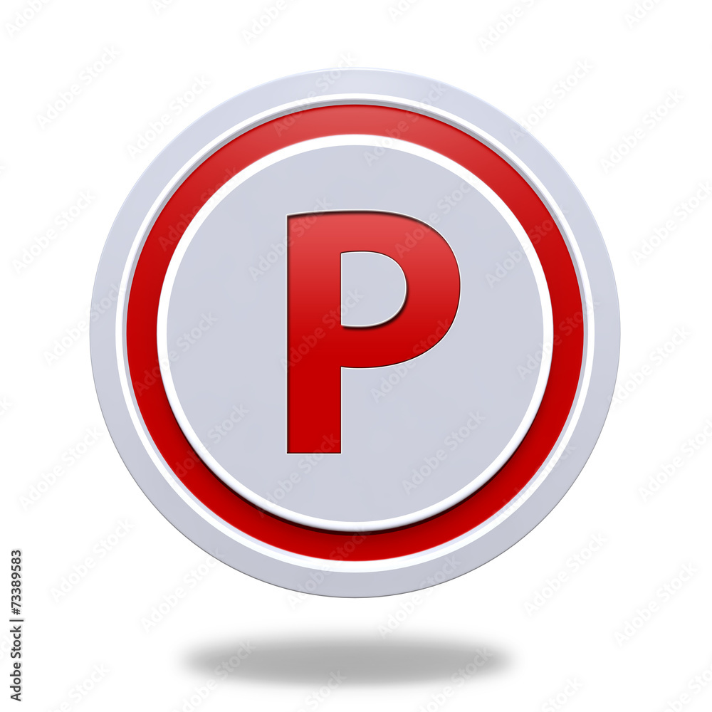 Parking circular icon on white background Parking circular icon on white background