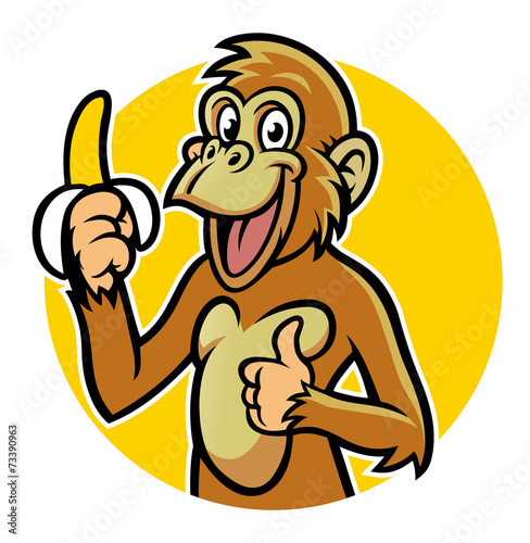 smiling monkey with banana