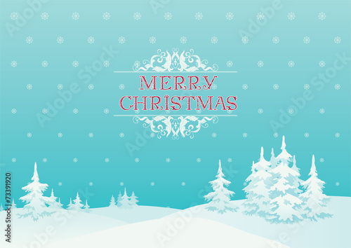 Vector background with "Merry christmas!" at retro style
