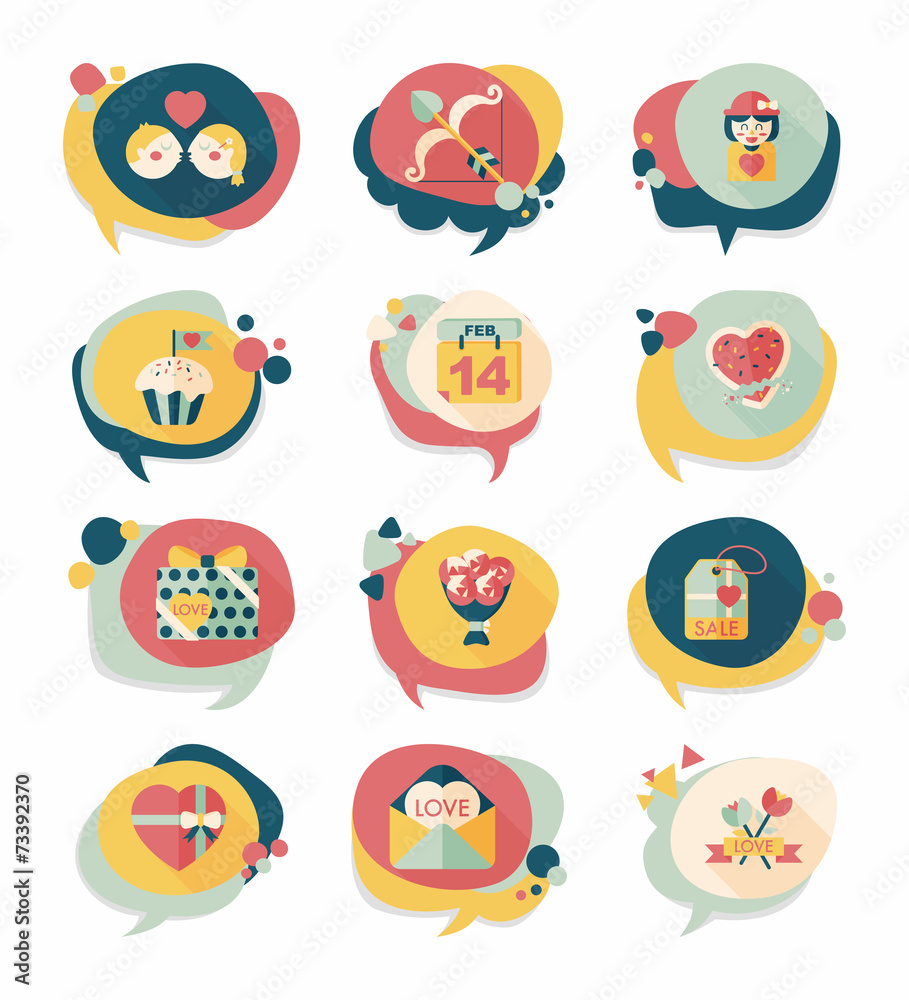 Valentine’s Day speech bubble banner flat design background se Valentine’s Day speech bubble banner flat design background se