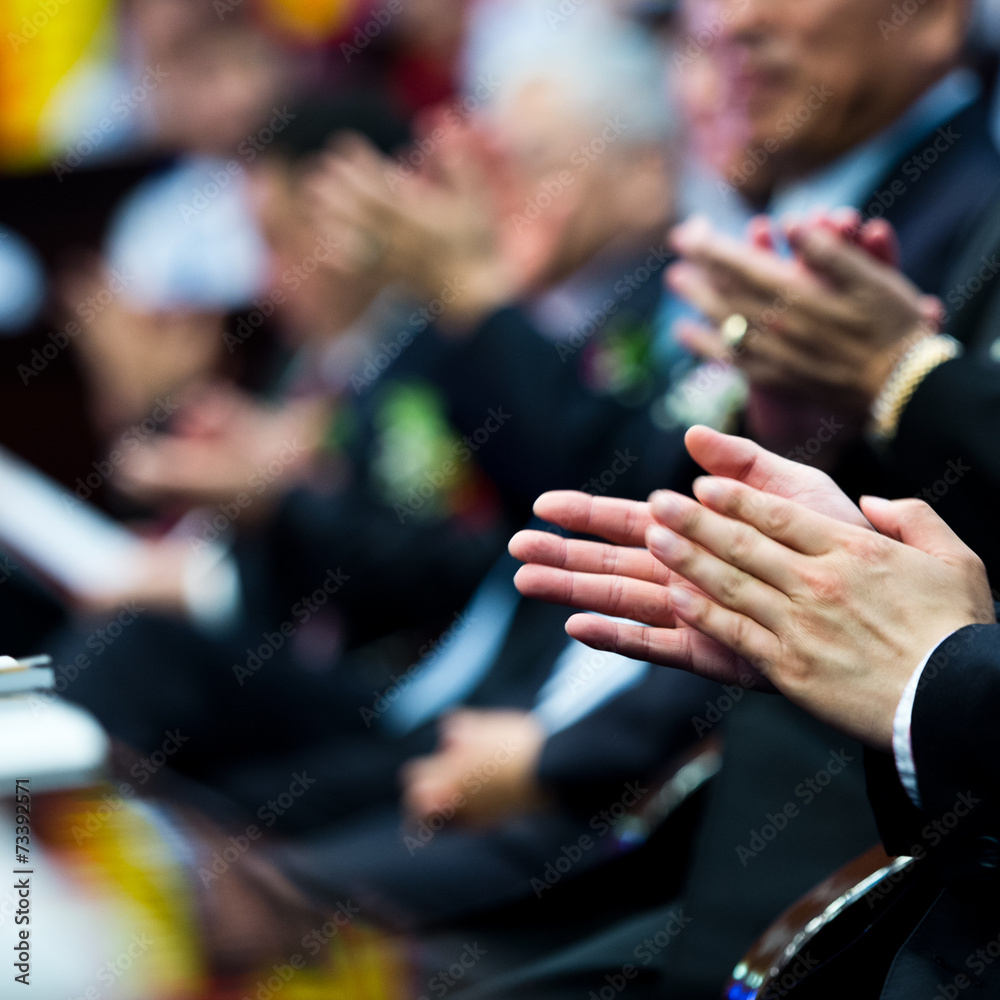 applauding at meeting applauding at meeting