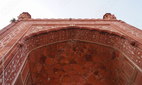 Beautiful detail of Badshahi Mosque  in Lahore,Pakistan. photo