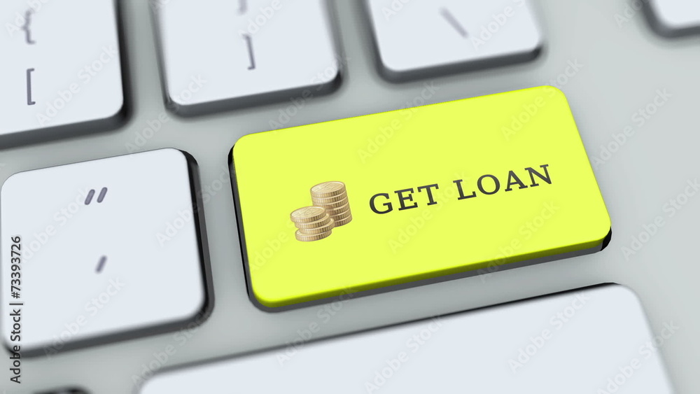 Get Loan button on computer keyboard. Key is pressed Get Loan button on computer keyboard. Key is pressed