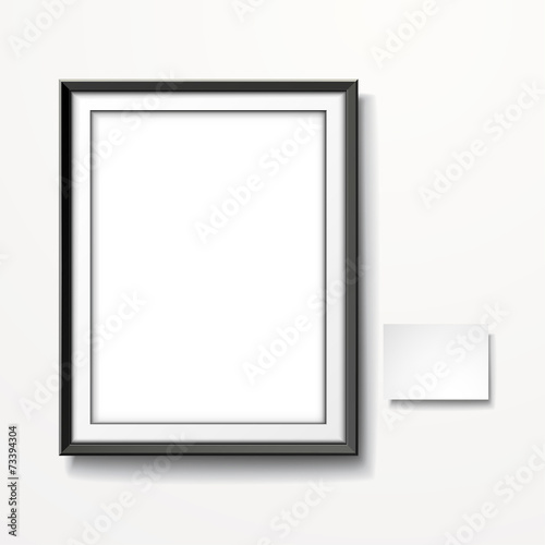 blank picture frame with label