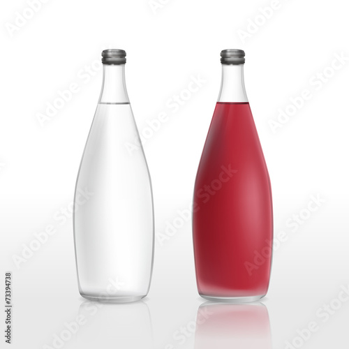 juice bottles set template isolated on white