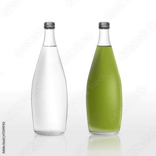 juice bottles set template isolated on white