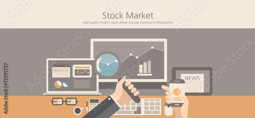 Modern and classic design stock market concept.