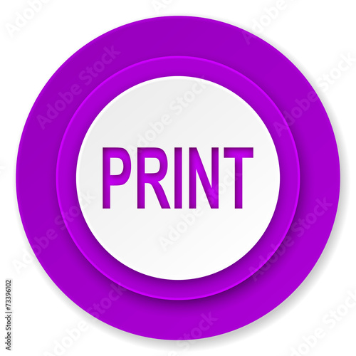 print icon, violet button