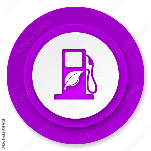 biofuel icon, violet button, bio fuel sign