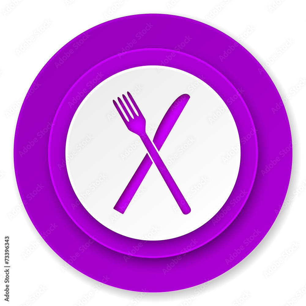 eat icon, violet button, restaurant symbol eat icon, violet button, restaurant symbol