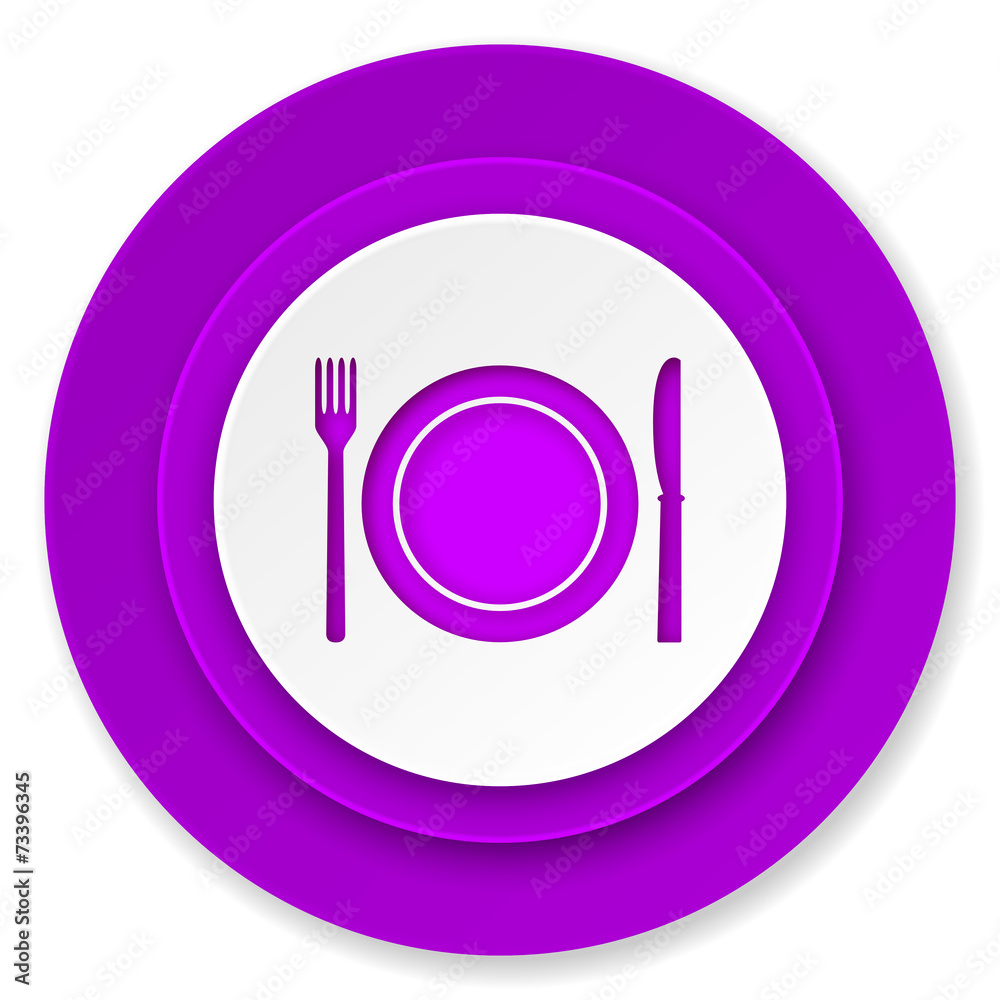 eat icon, violet button, restaurant symbol eat icon, violet button, restaurant symbol