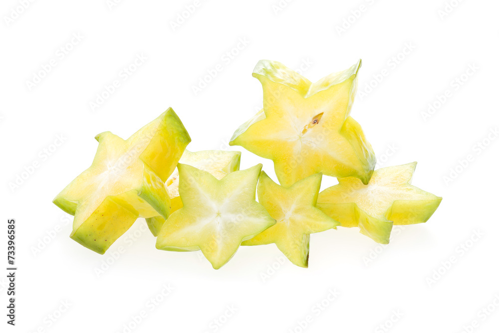 Fototapeta premium carambola, star fruit isolated on white background