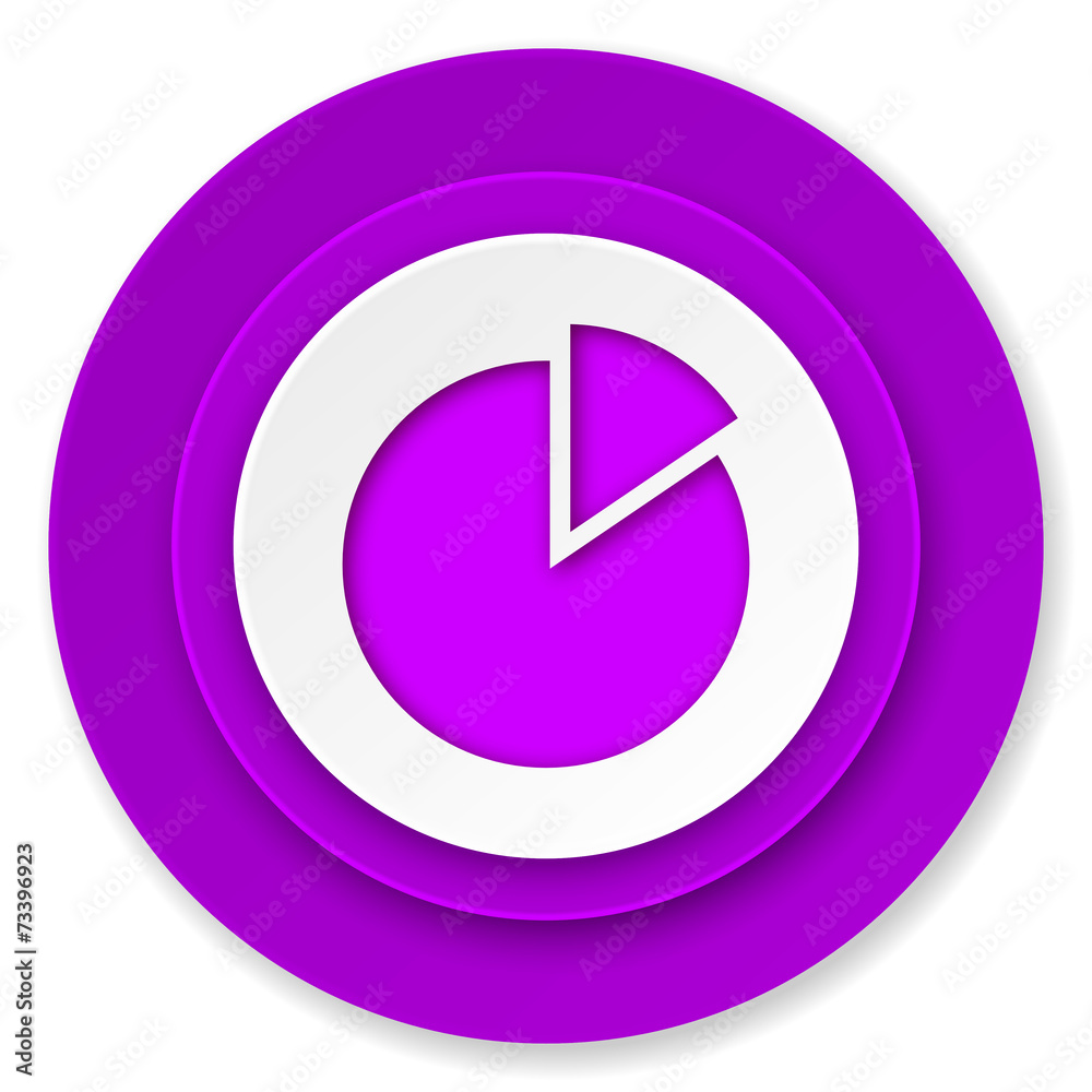 chart icon, violet button