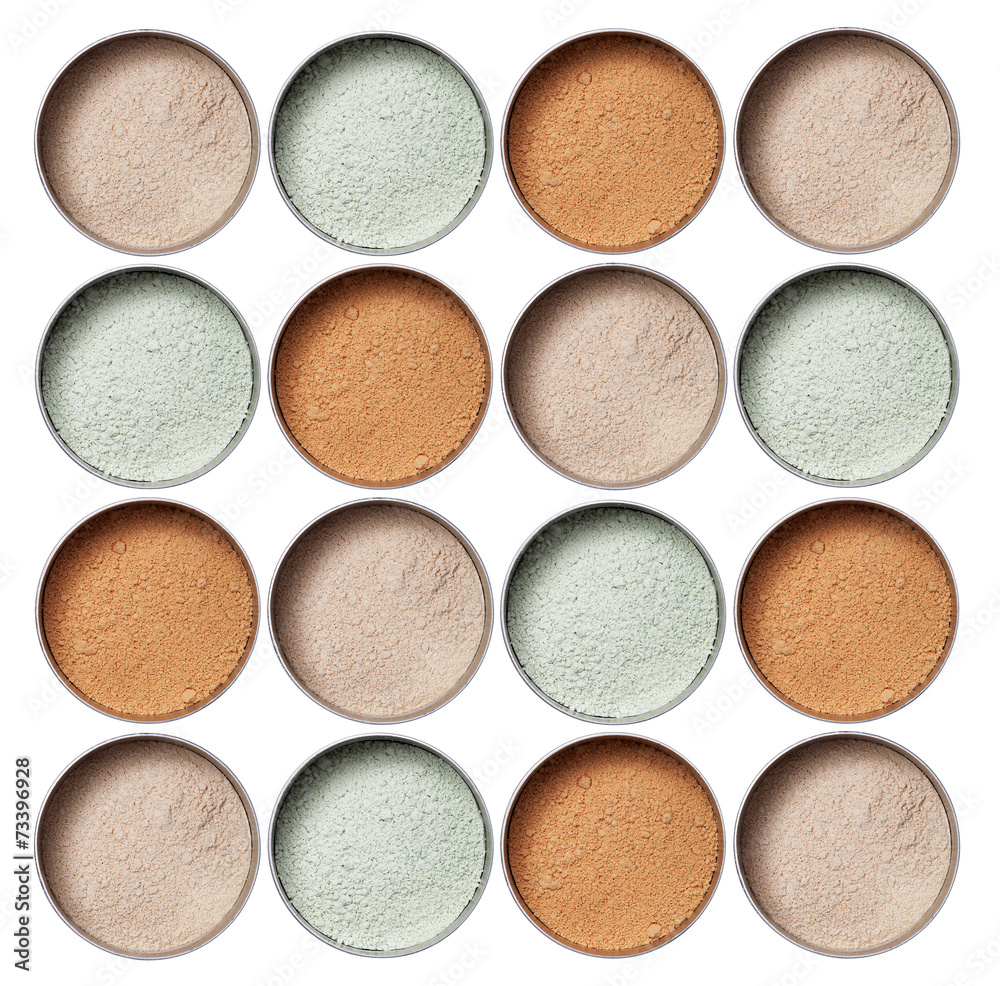 Fototapeta premium Colourful make up powder in storages