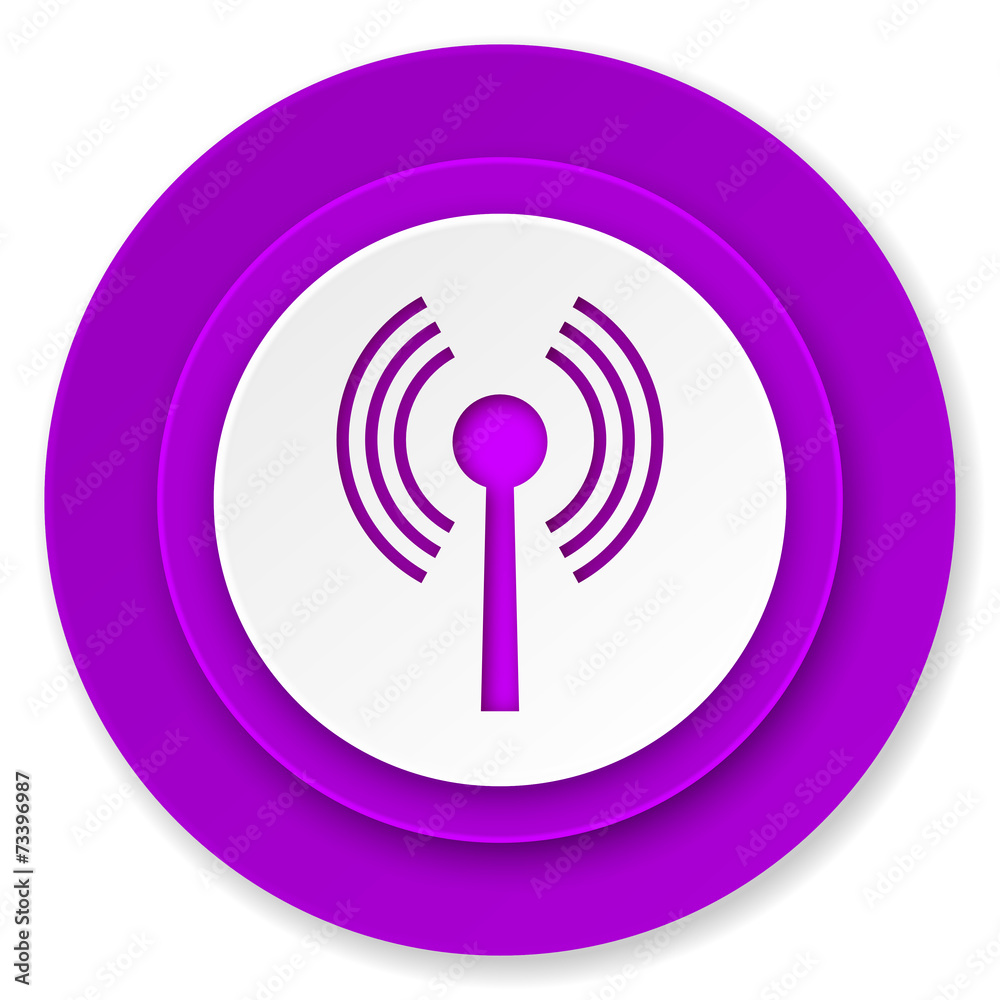 wifi icon, violet button, wireless network sign wifi icon, violet button, wireless network sign