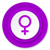 female icon, violet button, female gender sign