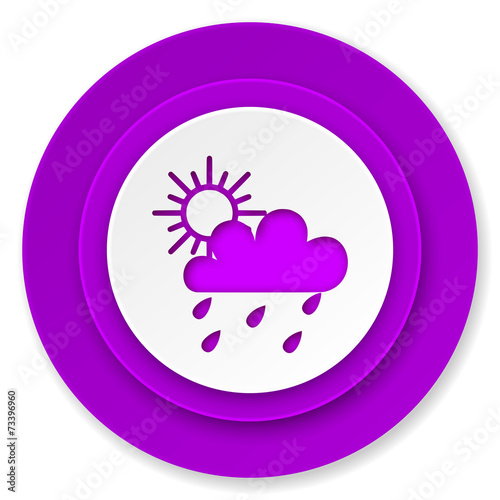 rain icon  violet button  waether forecast sign