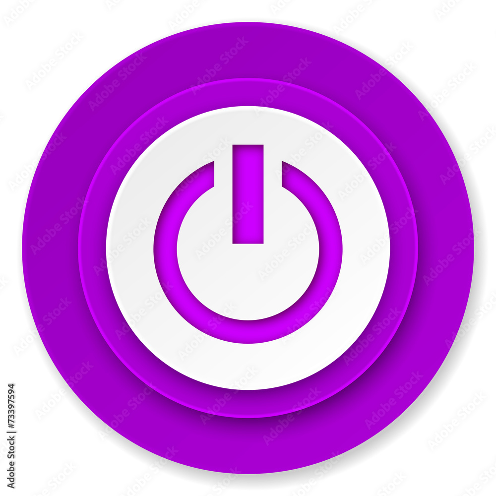 power icon, violet button, on off sign power icon, violet button, on off sign