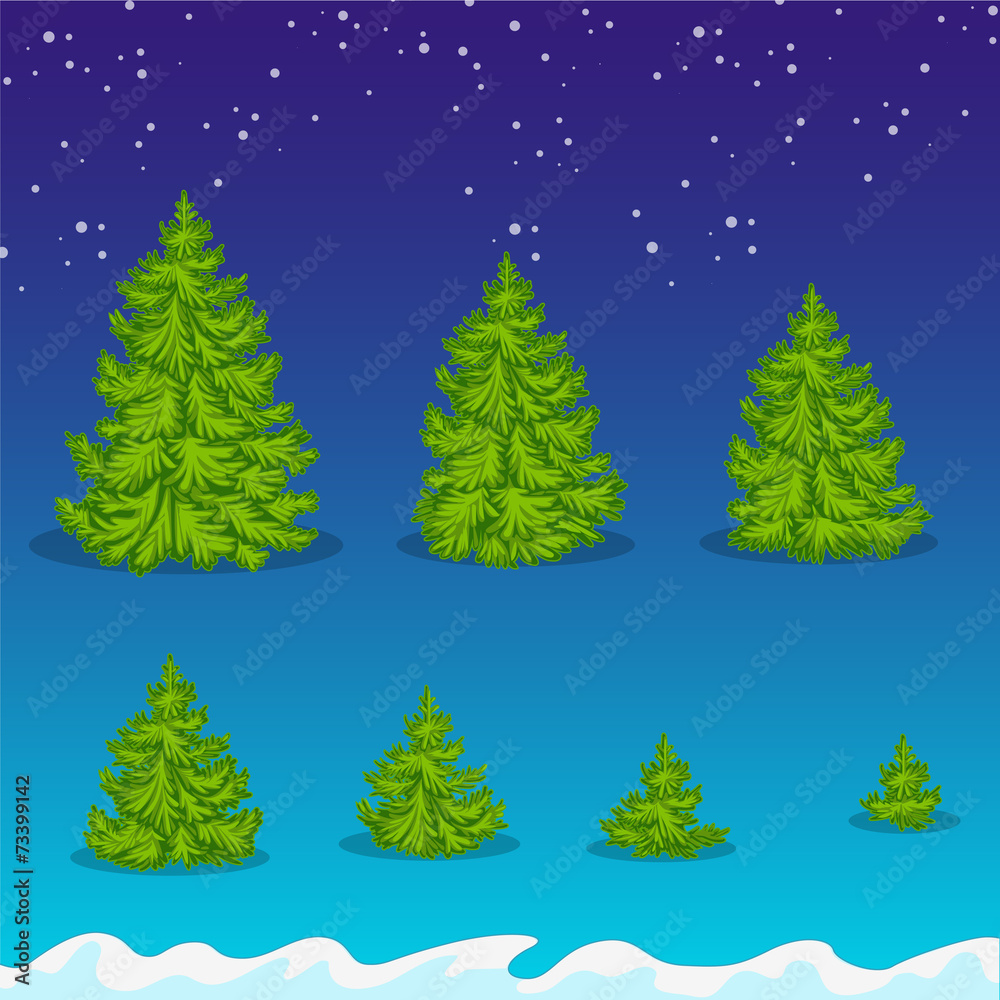 Fototapeta premium Christmas tree set