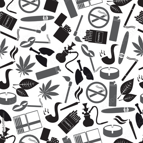 smoking and cigarettes simple black icons pattern eps10