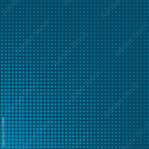 Halftone from the corner of the dots on a turquoise background