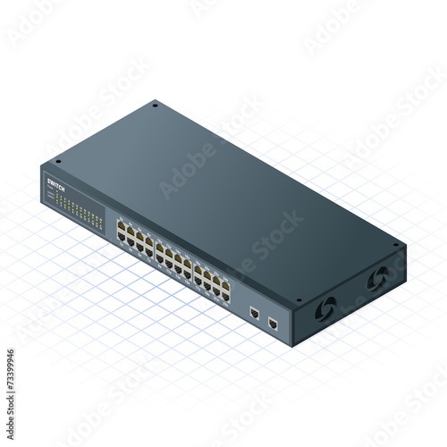 Isometric Switch 24 Ports with 2 Uplink Ports