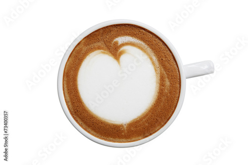 Coffee cup with love latte art