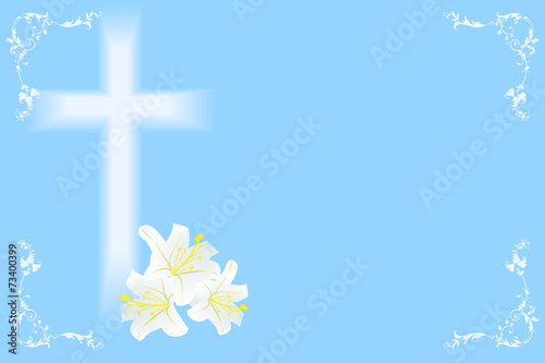 easter  lily and cross