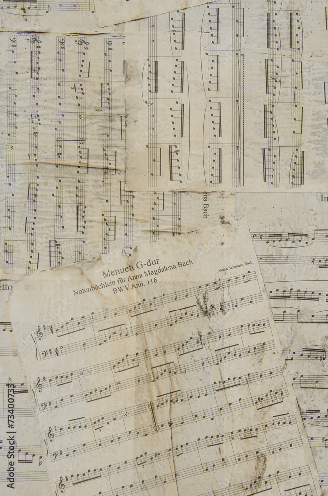 Old and thorn music sheets