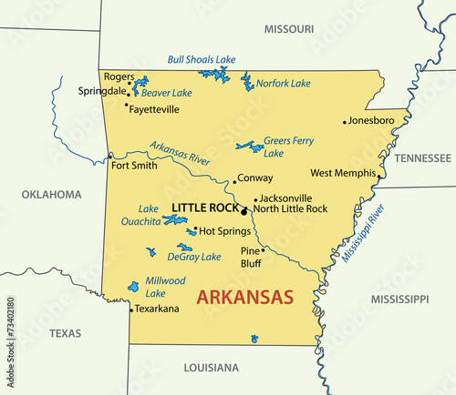 Arkansas - vector map