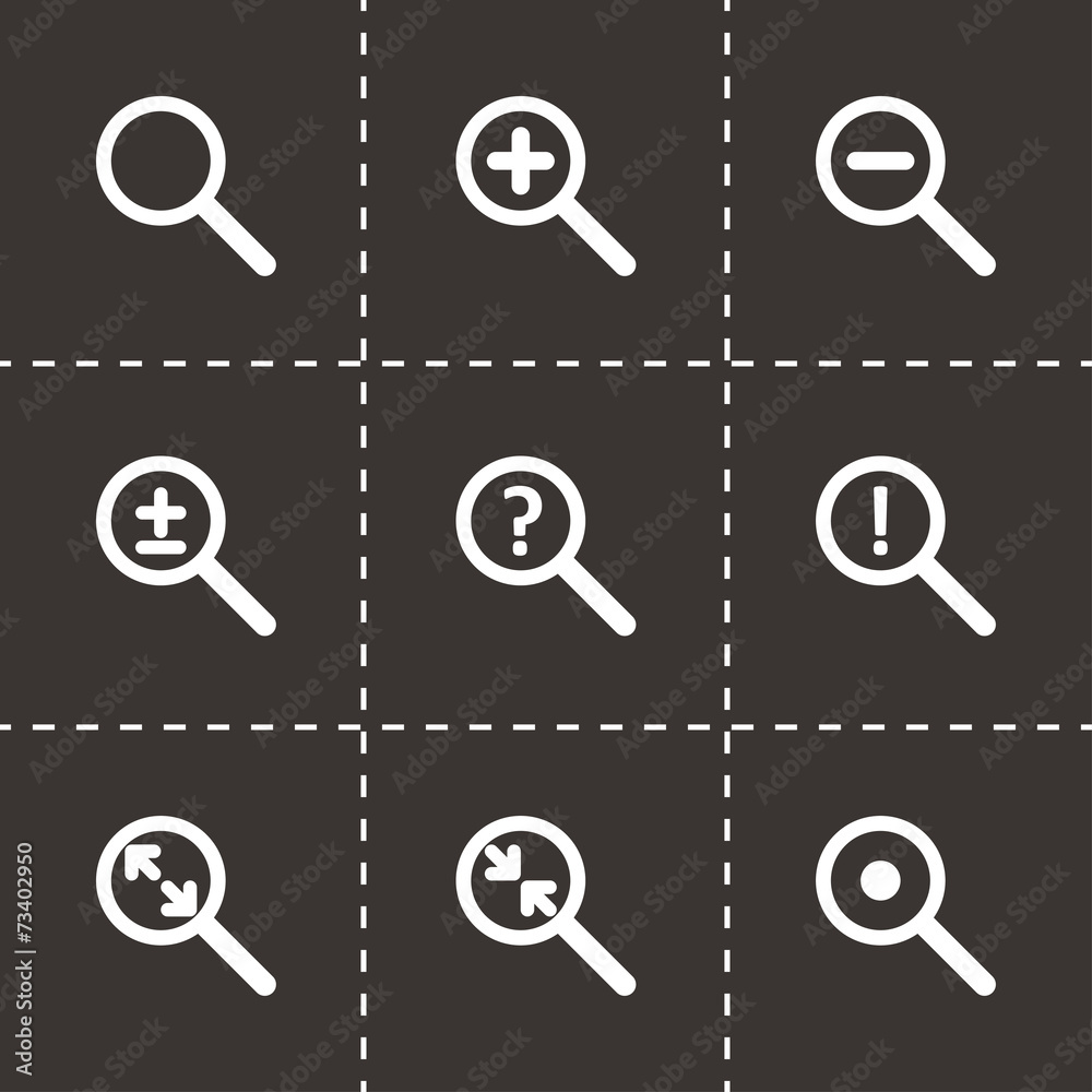 Vector magnifying glass icon set Vector magnifying glass icon set